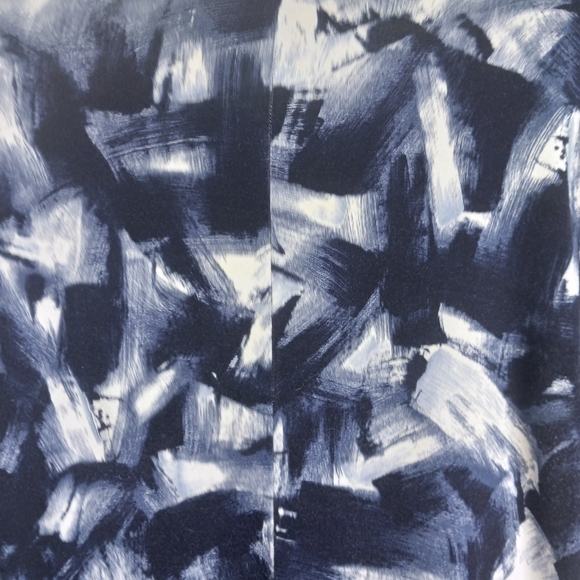 LAFAYETTE 148 NEW YORK CLASSIC BLUE AND WHITE BRUSHSTROKE DRESS - Picture 3 of 5